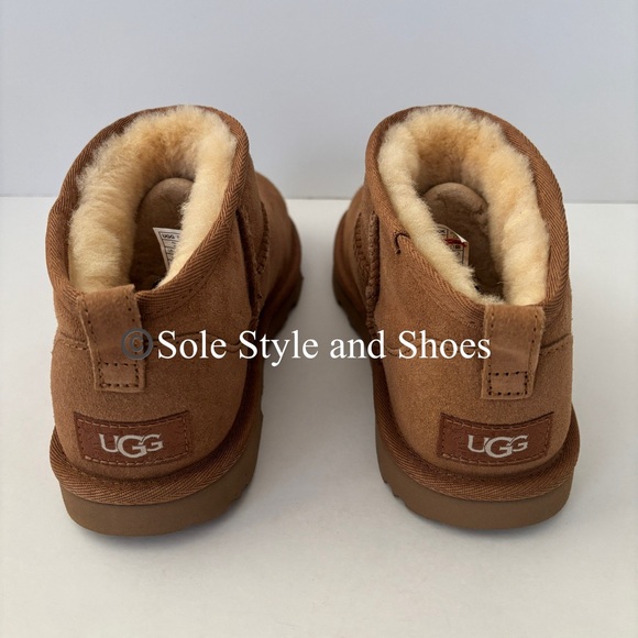 NEW UGG Classic Ultra Mini Boots Chestnut Kid’s 5 6 (Will Fit A Women’s 7 8) - Picture 4 of 16